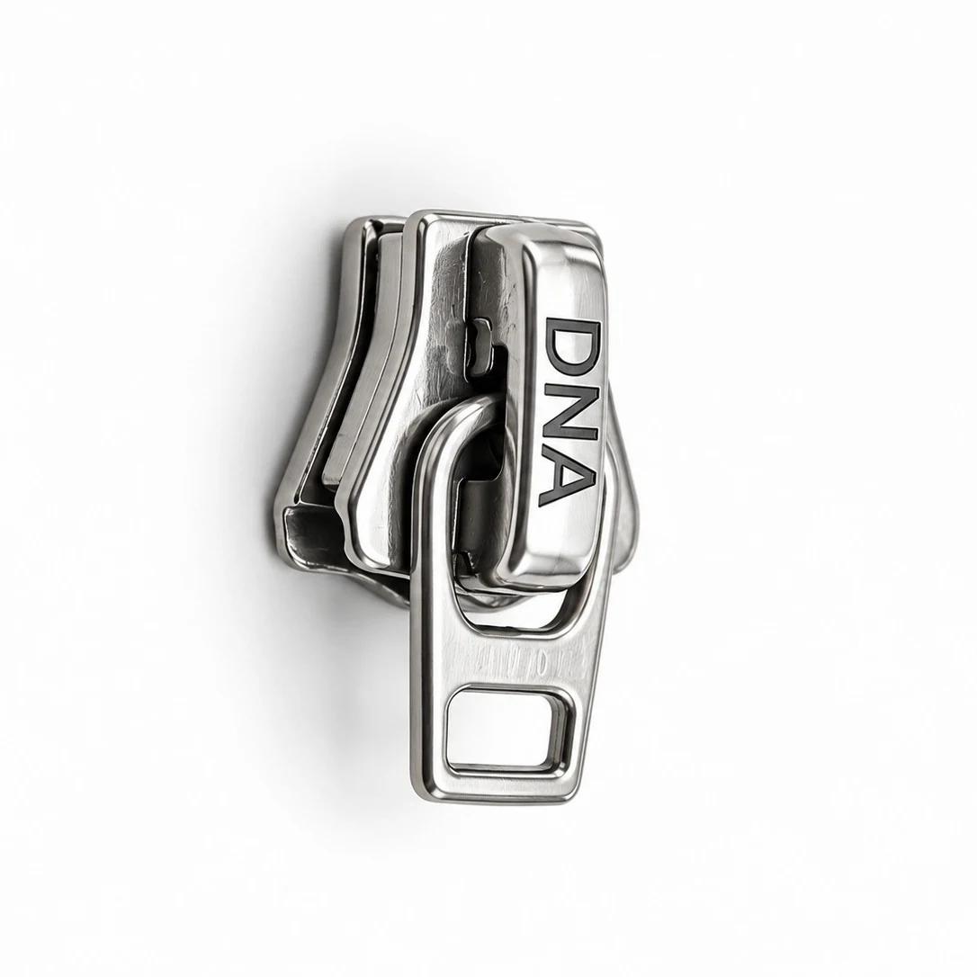 #5 auto -lock slider short rectangular flat puller with cut -out